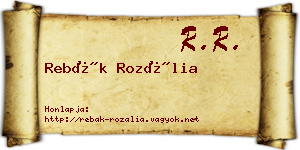 Rebák Rozália névjegykártya